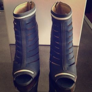 Laser cut ankle booties